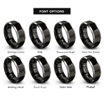 font options for inside engraving on black & gray jackhammer rings