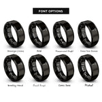 font options for inside engraving on black jackhammer rings