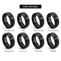 font options for inside engraving on black jackhammer rings