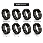 font options for inside engraving on black jackhammer rings