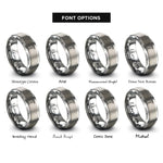 font options for inside engraving on grey jackhammer rings