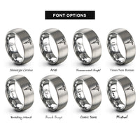 font options for inside engraving on grey jackhammer rings