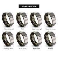 font options for inside engraving on gunmetal & grey jackhammer rings