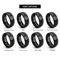 font options for inside engraving on black japan rings
