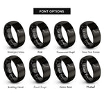 font options for inside engraving on black japan rings