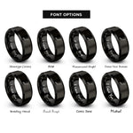 font options for inside engraving on black japan rings