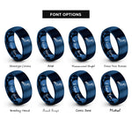 font options for inside engraving on blue japan rings