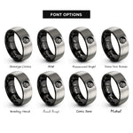 font options for inside engraving on black & grey japan flag rings