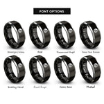 font options for inside engraving on black & gray japan flag rings