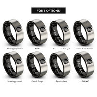 font options for inside engraving on black & silver japan flag rings