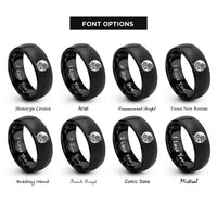 font options for inside engraving on black japan flag rings