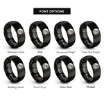 font options for inside engraving on black japan flag rings
