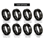 font options for inside engraving on black japan flag rings