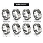 font options for inside engraving on silver japan flag rings