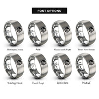 font options for inside engraving on silver japan flag rings