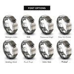font options for inside engraving on gray japan flag rings