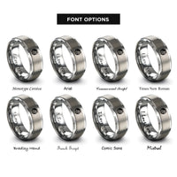 font options for inside engraving on gray japan flag rings