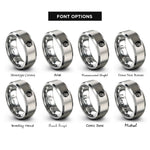font options for inside engraving on grey japan flag rings