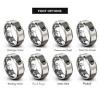 font options for inside engraving on grey japan flag rings