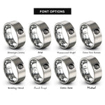 font options for inside engraving on gray japan flag rings