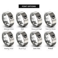 font options for inside engraving on gray japan flag rings