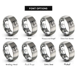 font options for inside engraving on gray japan rings