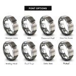 font options for inside engraving on silver japan rings