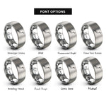 font options for inside engraving on silver japan rings