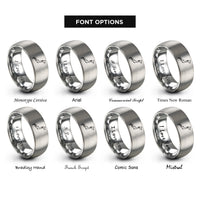 font options for inside engraving on silver japan rings