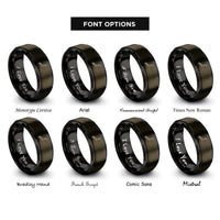font options for inside engraving on gunmetal & black japan rings