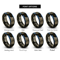 font options for inside engraving on gunmetal & blue japan rings