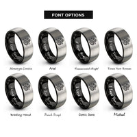 font options for inside engraving on black & gray japanese ryu dragon rings