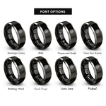 font options for inside engraving on black & gray japanese ryu dragon rings