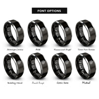font options for inside engraving on black & gray japanese ryu dragon rings
