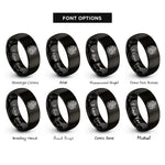 font options for inside engraving on black japanese ryu dragon rings