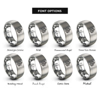 font options for inside engraving on silver japanese ryu dragon rings