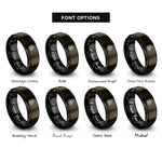 font options for inside engraving on gunmetal & black japanese ryu dragon rings