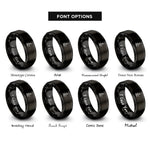 font options for inside engraving on black java rings