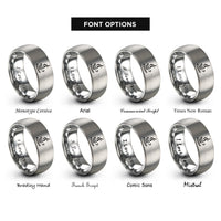 font options for inside engraving on gray java rings