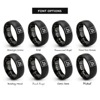 font options for inside engraving on black javascript rings