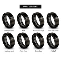 font options for inside engraving on black javascript rings