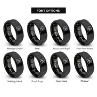 font options for inside engraving on black javascript rings