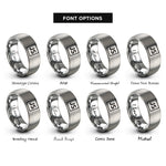 font options for inside engraving on grey javascript rings