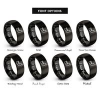 font options for inside engraving on black jawbone rings