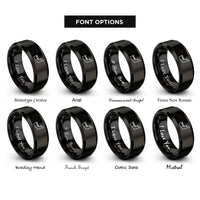 font options for inside engraving on black jawbone rings