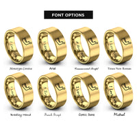 font options for inside engraving on gold jawbone rings
