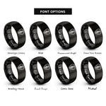 font options for inside engraving on black jazz clef rings