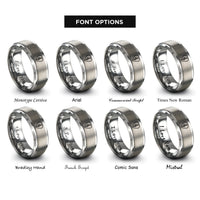 font options for inside engraving on grey jazz clef rings