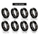 font options for inside engraving on black & gray jazz kit rings