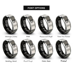 font options for inside engraving on black & grey jazz kit rings